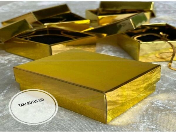 Yüzük Kutusu 50 Li Paket (içi Süngerli) 6X4X3 GOLD