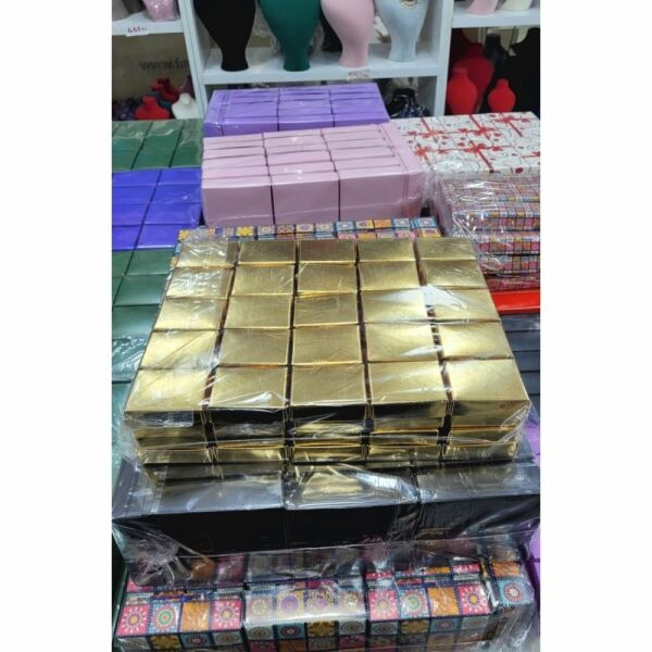 Yüzük Kutusu 50 Li Paket (içi Süngerli) 6X4X3 GOLD