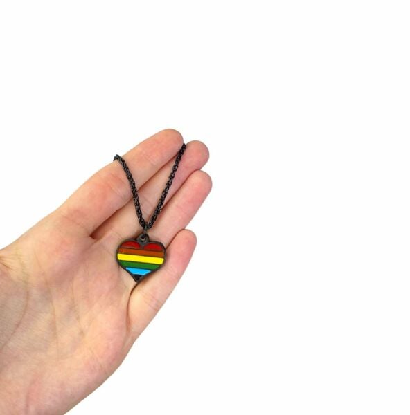 Lgbt Temalı Renkli Kalp Kolye