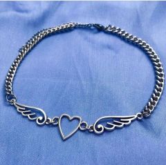 Melek Kanadı Kalp Paslanmaz Çelik Kolye