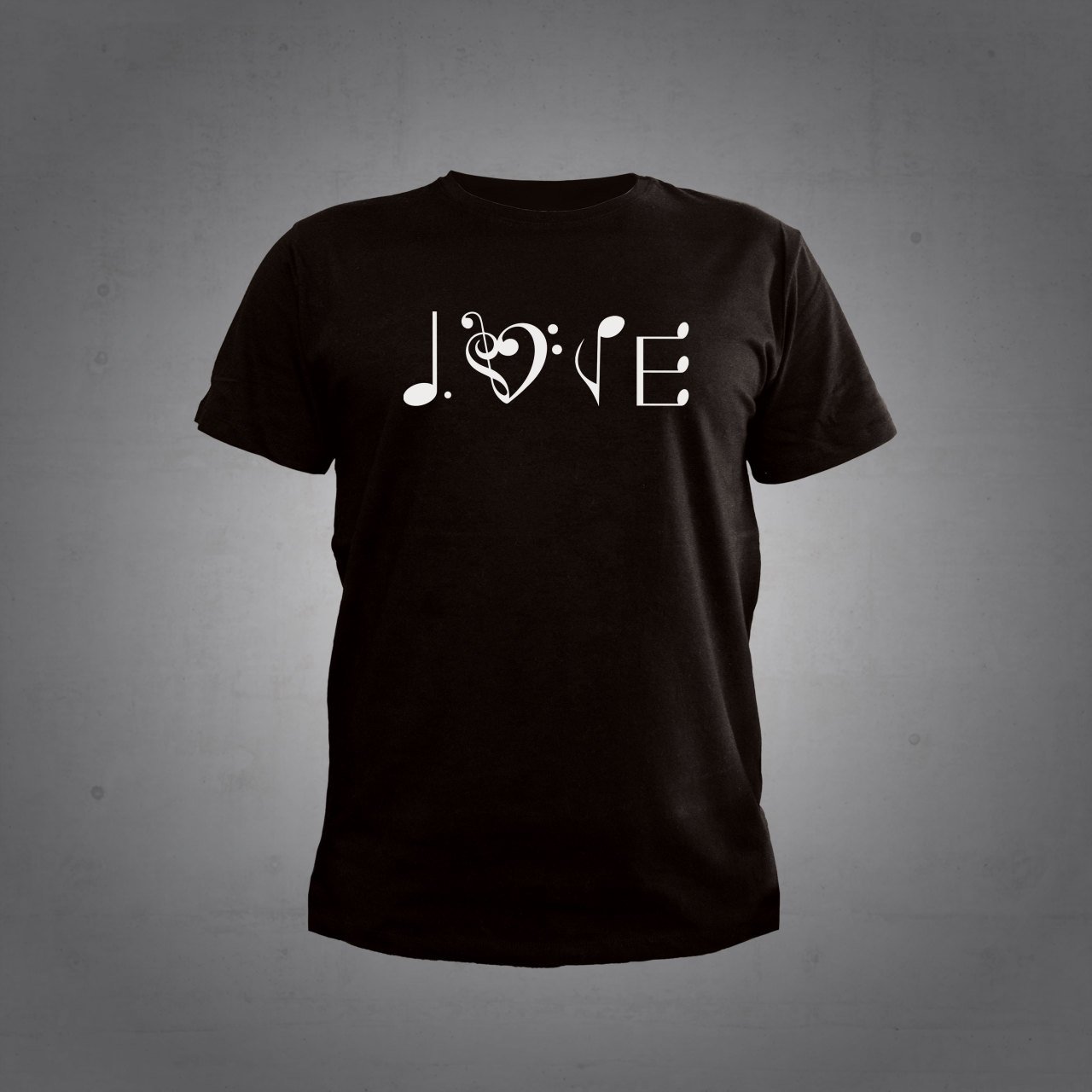 Aşk Love Nota Siyah Tshirt