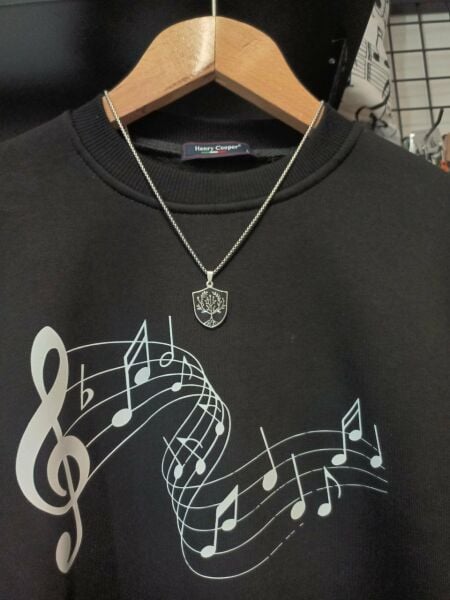 Hayat Ağacı Simgesi Gümüş Siyah Renk 316L Paslanmaz Çelik Figür Kolye