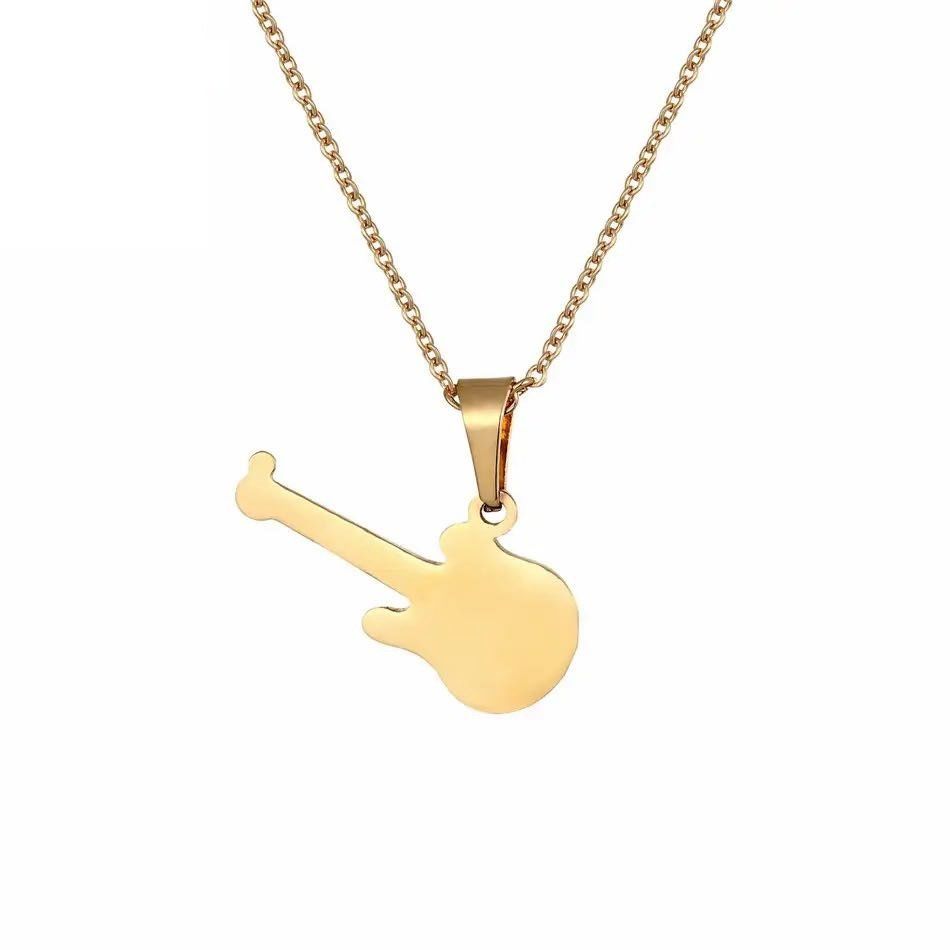 Gitar Gold Paslanmaz Çelik Kolye