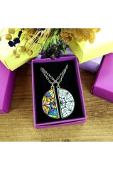 Wednesday Window Web Yuvarlak Çift Kolye