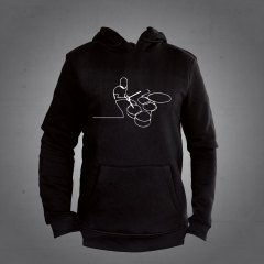 Bateri Kapüşonlu Sweatshirt Hoodie Black
