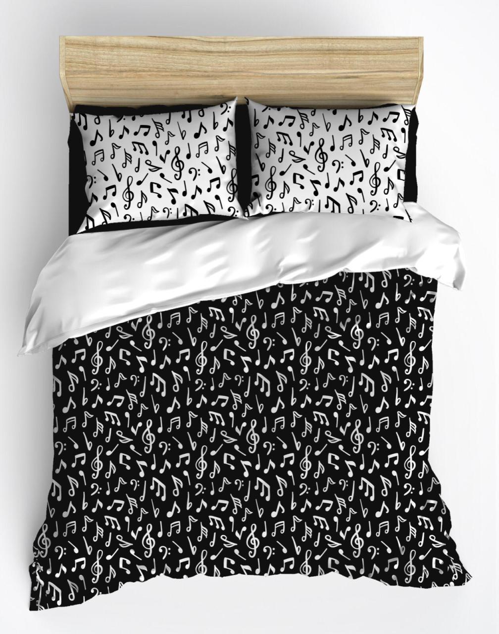 Siyah Notalar Yatak Örtüsü Tek Kişilik