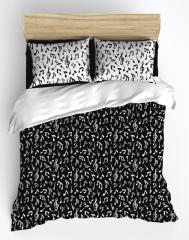 Siyah Notalar Yatak Örtüsü Tek Kişilik