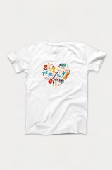 Enstrüman Kalp Beyaz Tshirt Unisex