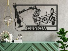 Gitar Sol Anahtar Nota Duvar Dekoru