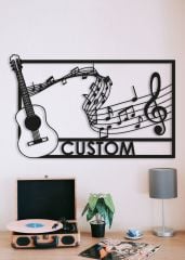 Gitar Sol Anahtar Nota Duvar Dekoru