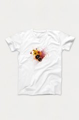 Enstrüman Beyaz Tshirt Unisex L