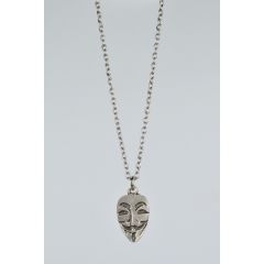 V For Vendetta Gümüş Kaplama 60 cm Zincir Kolye
