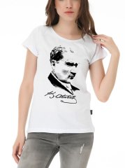 Atatürk Yan Profil Kadın T-Shirt