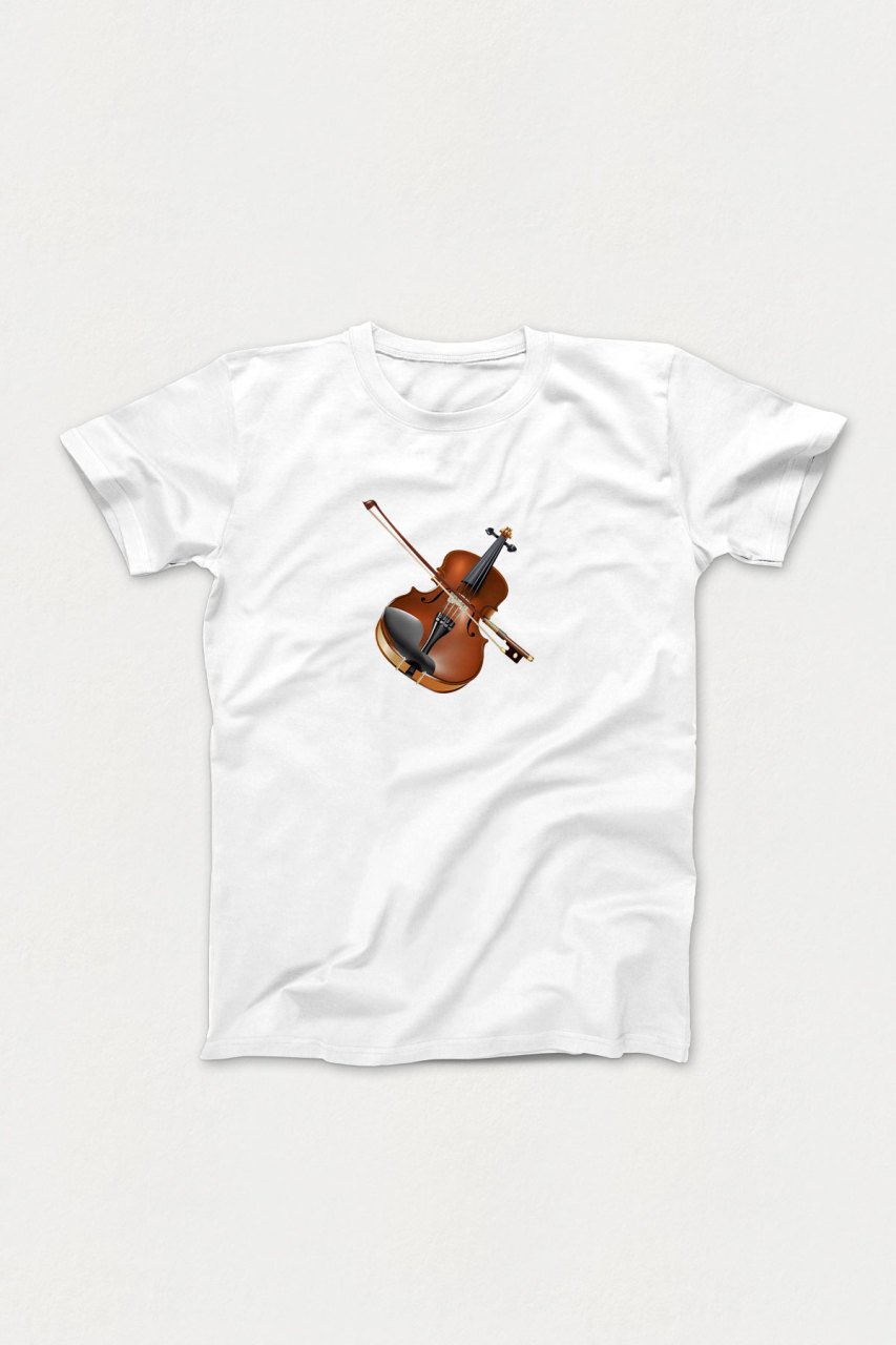 Keman Beyaz Tshirt Unisex