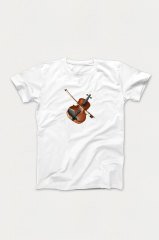 Keman Beyaz Tshirt Unisex L