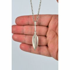 Mızrak Ucu Gümüş Kaplama 60 cm Zincir Kolye