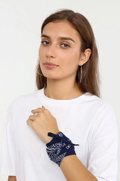 Etnik Desen Fular %100 Pamuklu Unisex Lacivert