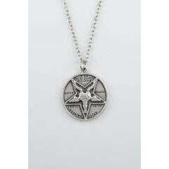 Lucifer Morning Star Erkek Kadın Kolye Antik Gümüş Kaplama - 60 cm Düz Zincir