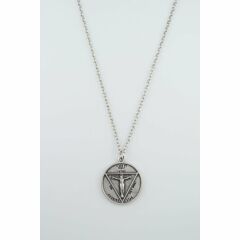 Lucifer Morning Star Erkek Kadın Kolye Antik Gümüş Kaplama - 60 cm Düz Zincir