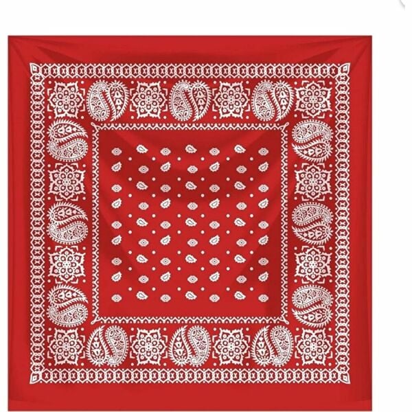 Kırmızı Etnik Damla Desenli 55*55 Cm. Kare Pamuklu fular %100 Pamuk