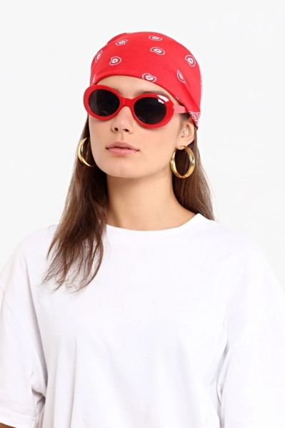 4 Adet Şal Desen Bandana Seti Siyah Lacivert Kırmızı Beyaz