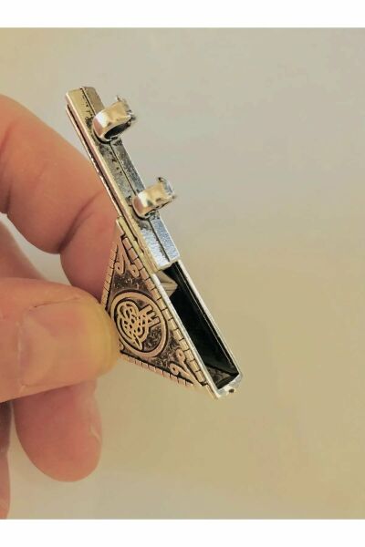Üçgen Metal Cevşen Kolye Kadın / Erkek İçi Dolu