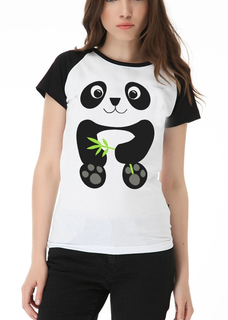 Panda Ve Bambu Bayan Tişört