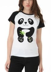 Panda Ve Bambu Bayan Tişört