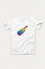 Keman Beyaz Tshirt Unisex L