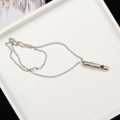 Gerçek Kullanılabilir Düdük Paslanmaz Çelik Kolye