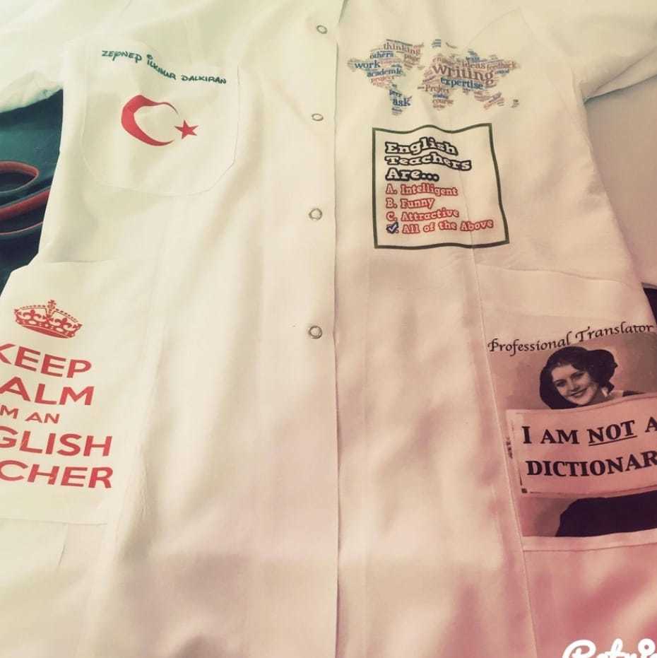 İngilizce Kişiye Özel İsimli Öğretmen Önlük