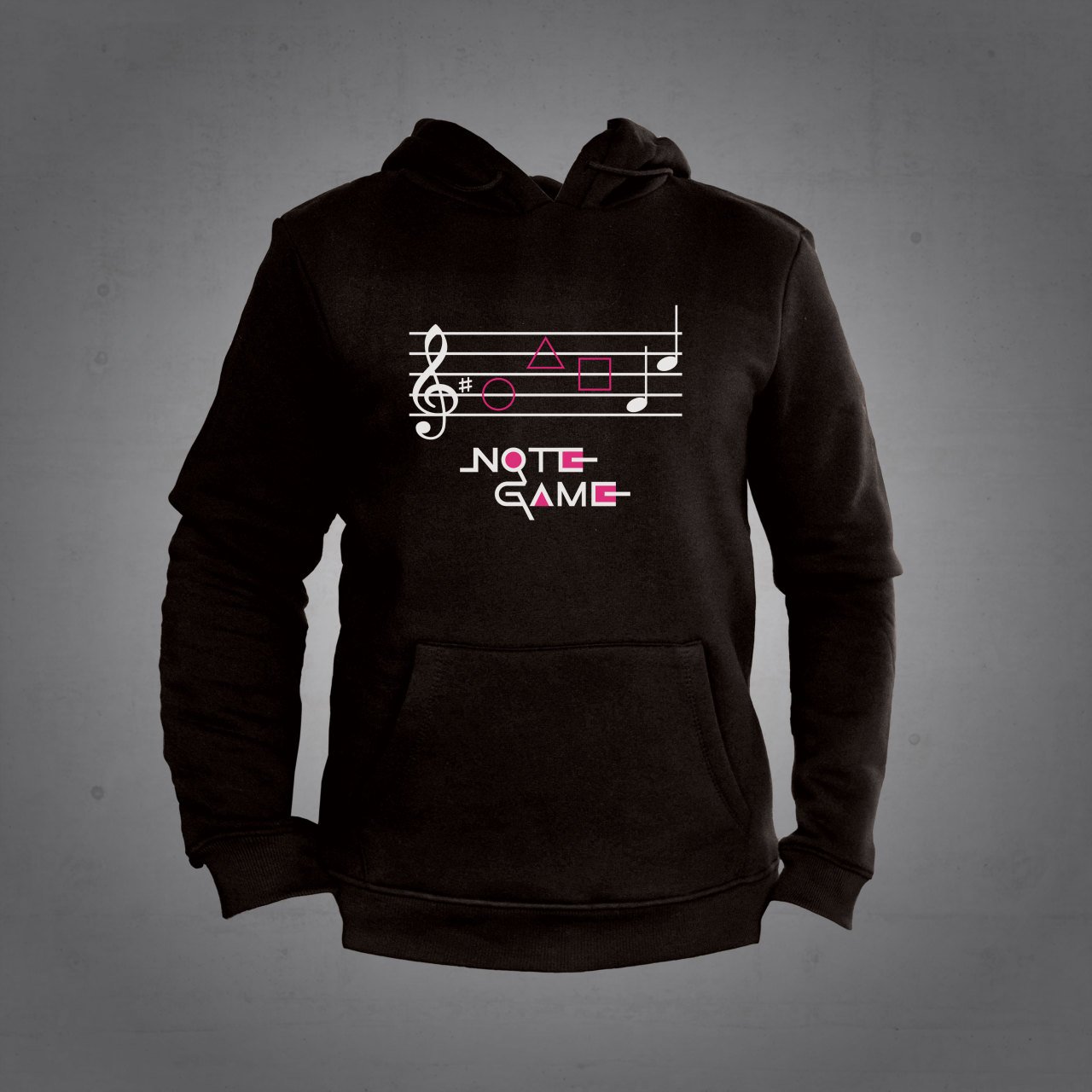 Note Game Kapüşonlu Sweatshirt Hoodie Siyah