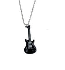 Siyah Gitar Paslanmaz Çelik Kolye