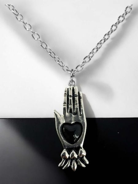 BLACK MARIE'S HAND KOLYE Siyah El Kalp Detaylı Kolye 60 cm