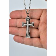 Haç Gümüş Kaplama Unisex Kolye