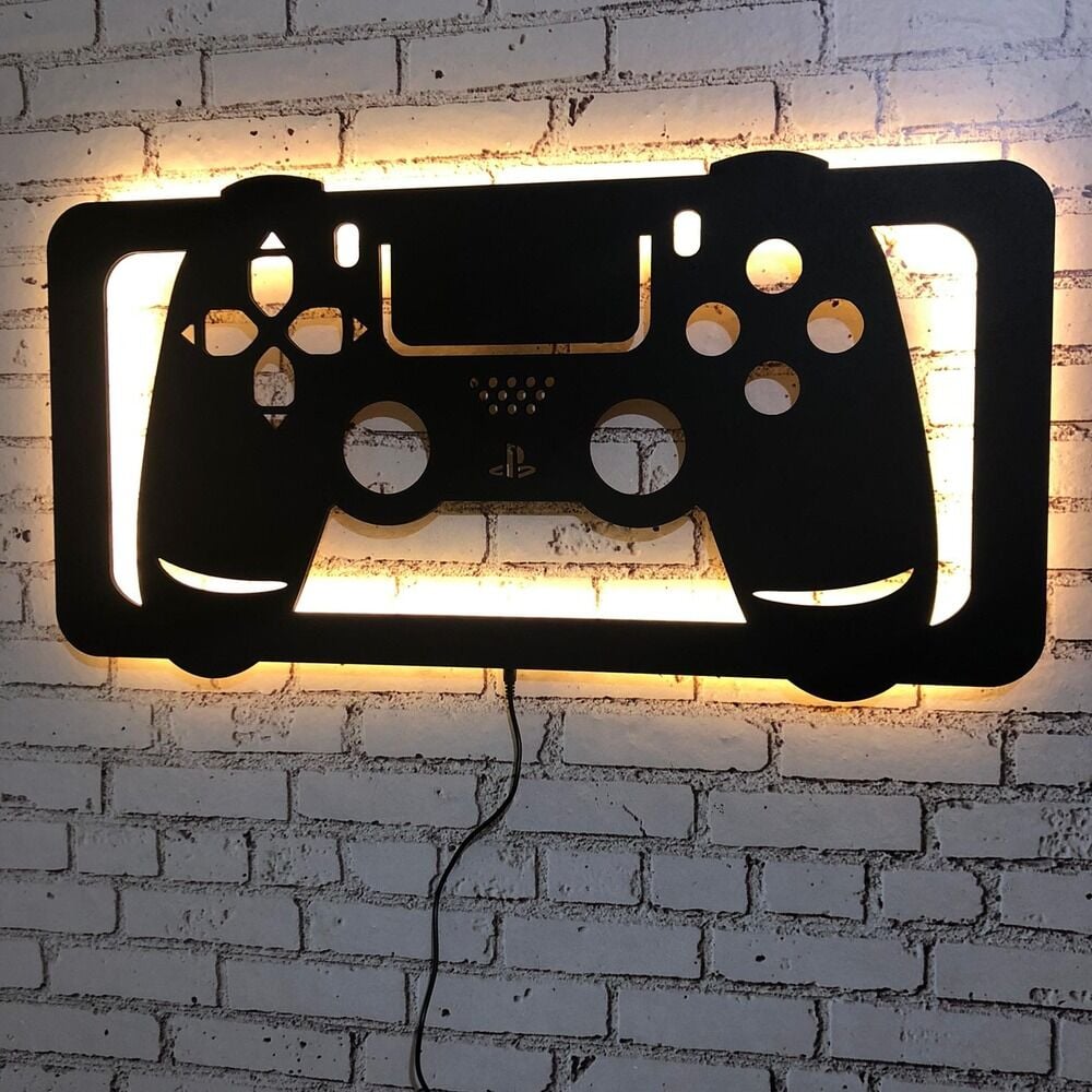 PS4 Konsol Dekoratif LED Işıklı Tablo