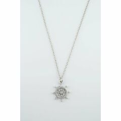 Dümen Erkek Kadın Kolye Antik Gümüş Kaplama - 60 cm Düz Zincir