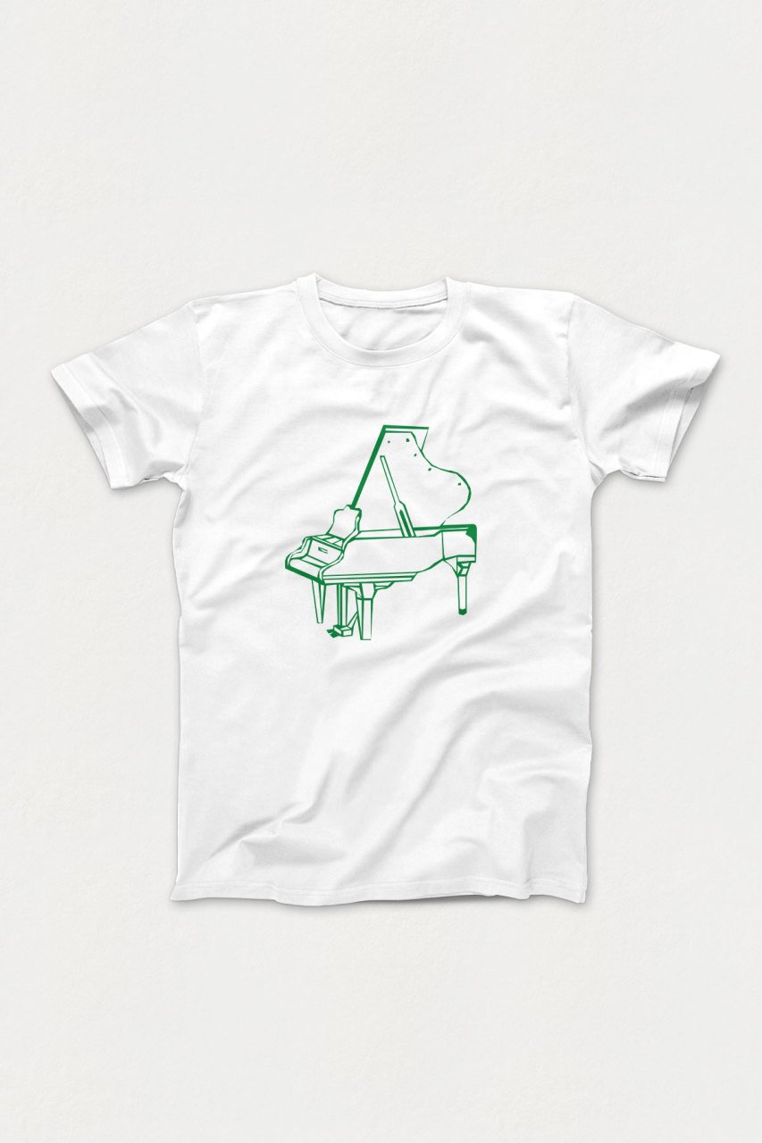 Piyano  Beyaz Tshirt Unisex L