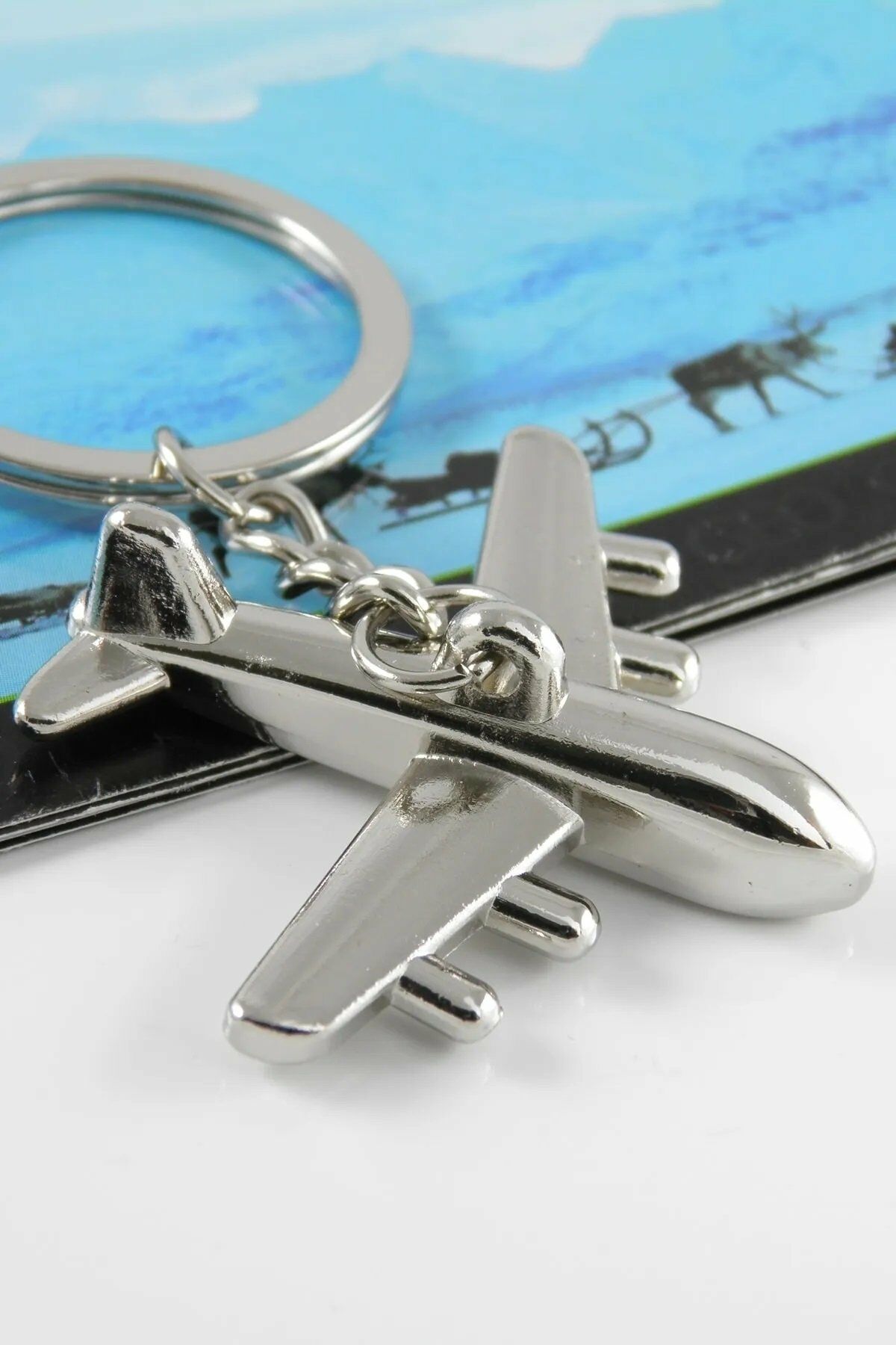 Yolcu Uçağı Pilot Hostes Uçak Metal Anahtarlık