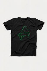 Piyano Siyah Tshirt Unisex L