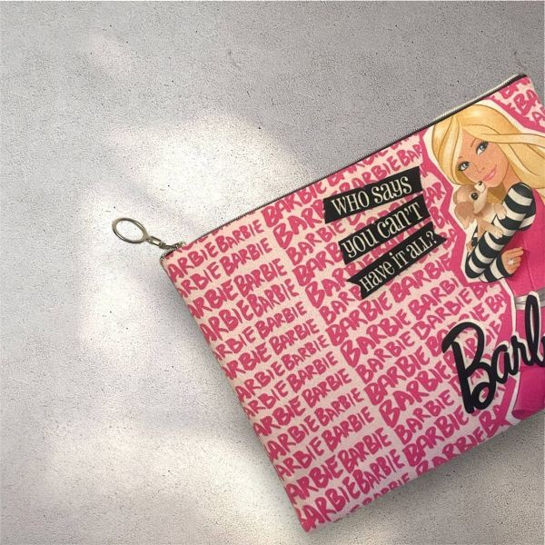 Barbie Pembe Clutch Portföy Çanta