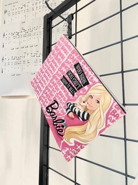 Barbie Pembe Clutch Portföy Çanta