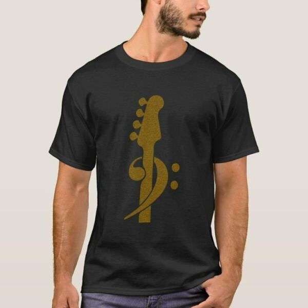 Gitar Siyah Kadın Erkek T-shirt