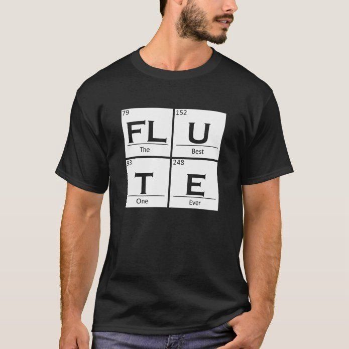 Flüt Yan Flüt Siyah Kadın Erkek T-shirt