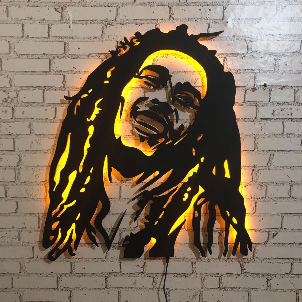 Bob Marley Dekoratif LED Işıklı Tablo