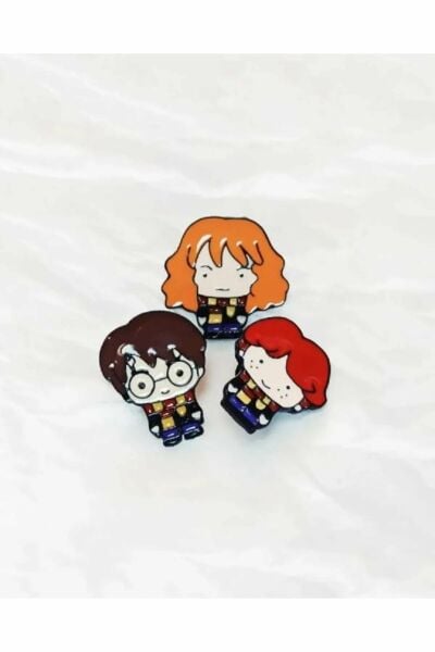 Hp Ron Hermione 3'lü Pin Rozet Seti