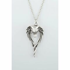 Anubis Ölüm ve Ceza Tanrısı Erkek Kadın Kolye Antik Gümüş Kaplama - 60 cm Düz Zincir