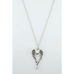 Anubis Ölüm ve Ceza Tanrısı Erkek Kadın Kolye Antik Gümüş Kaplama - 60 cm Düz Zincir