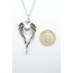 Anubis Ölüm ve Ceza Tanrısı Erkek Kadın Kolye Antik Gümüş Kaplama - 60 cm Düz Zincir