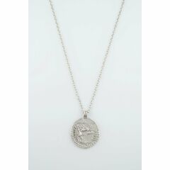 Antik Roma Sikkesi - Parası Erkek Kadın Kolye Antik Gümüş Kaplama - 60 cm Düz Zincir